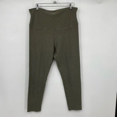 Yummie Leggings Womens Size 2X Plus Green Rayon Stretch High Waisted Pull-on Gym